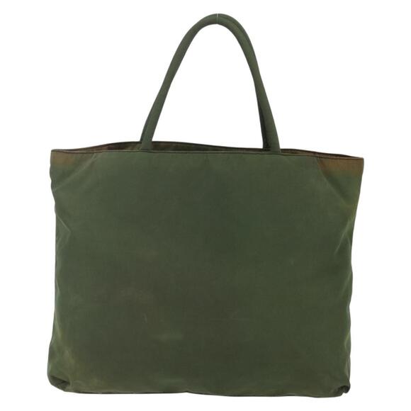 PRADA Tote Bag Nylon Khaki Silver Auth bs29922 - Picture 2 of 16